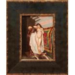 Fabbi, FabioAuf einem Sklavenmarkt angebotene Odaliske(Bologna 1861-1946 Casaleccio di Reno) Öl/