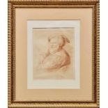 Grützner, Eduard vonFalstaff mit Weinbecher(Großkarlowitz 1846-1925 München) Rötelzeichnung.