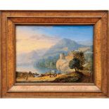 Saftleven, CornelisRheinlandschaft mit Burg und Kauffahrteiszene am Flussufer(Gorkum 1607-1681