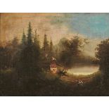 Bayer, AntonWaldbauernhaus im Salzkammergut(Böhmen 1805-nach 1884 erw. in Wien) Bauernpaar auf dem