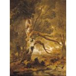 Hugues, Victor LouisRast im Wald(Bordeaux 1827-1879 Paris) Öl/Holz. Rechts unten monogrammiert "L.