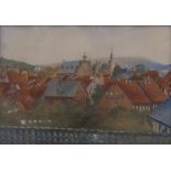 Lampe, GeorgAnsicht von Bückeburg(Alfeld a.d. Leine 1858 geb., tätig Berlin/Düsseldorf) Aquarell/