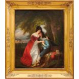 Guët, Charlemagne OscarGalantes Paar unter einem Baum(Meaux 1801-1871 Paris) Öl/Lwd. Rechts unten