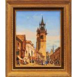 Werner, Carl Friedrich HeinrichBelebte Straßenszene(Weimar 1808-1894 Leipzig) Öl/Lwd. Links unten