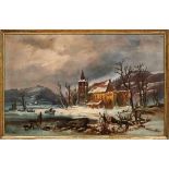 Duntze, Johannes (Attrib.)Blick auf das Kloster La Bénisson-Dieu im Winter(Rablinghausen 1823-1895