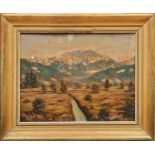 Herrmann, Curt (Attrib.)Loisachtal mit Benediktenwand(Erlangen 1854-1929 Berlin) Öl/Platte. Rechts