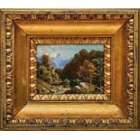 Skell, Ludwig d. J.Berglandschaft mit Hütte an einem Flusslauf(Obergünzburg 1842-1905 München) Öl/