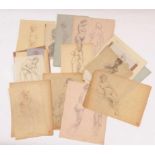 Konvolut von 41 Skizzen und StudienblätternFrankreich, 19./20. Jh.Personenstudien, männliche und