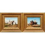 Swebach, Bernard EdouardPendants Reiterdarstellungen(Paris 1800-1870 Versailles) Öl/Lwd., doubl.