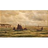 Hardy, Thomas BushFischerboote vor der Felsenküste bei Filey (Yorkshire)(Sheffield 1842-1897 Maida