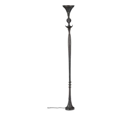 Alberto Giacometti (1901-1966),&nbsp;Lampadaire modèle  figure  dit aussi  Tête de femme , 1933, sculpture en bronze, monogra