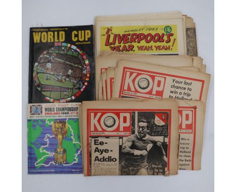 Kop magazine, twenty issues including 1, 2 and 3 and 1966 World Cup programme and booklets. UK P&amp;P Group 2 (£20+VAT for t
