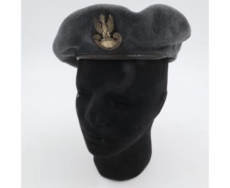 1944 Dated Polish Army Beret. Maker: A &amp; J Gelfer, Glasgow. Found in an attic in the UK, some small moth nips. UK P&amp;P