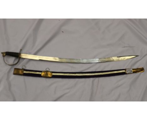 A modern Indian sabre with velvet scabbard. Not available for in-house P&amp;P 