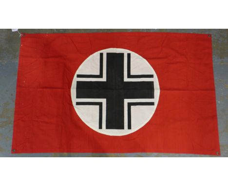 WWII German aerial recognition flag, Balkenkreuz emblem against red, used on German vehicles, aircraft and armour rather than