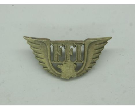 Silver WWII Free French Membership badge circa 1944. Makers Marked, The blue, Red and White paint from the letters has either