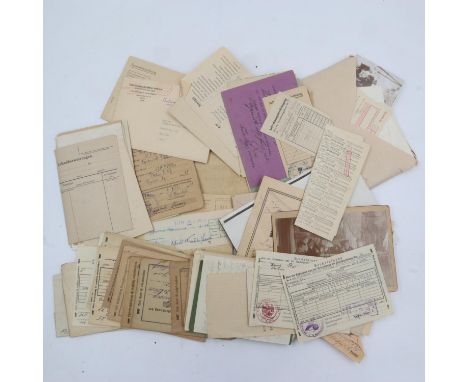 Original large German family archive of documents including WWI, WWII and DDR period examples. UK P&amp;P Group 1 (£16+VAT fo