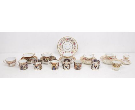 A collection of 19th Century tea ware to include: Flight, Barr &amp; Barr cup and saucer, Japanese style garden, impressed ma