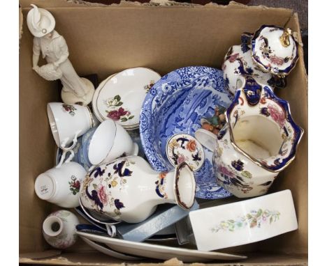 A collection of Spode boxed and unboxed, Masons Ironstone, Wedgwood, Jasper and other china items