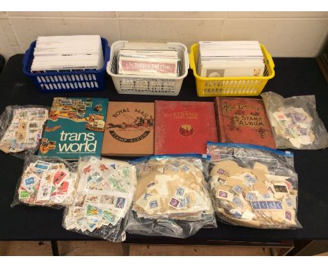 Stamps and First Day Covers, including sleeves of stamps and albums of early 20th century world stamps (1 box)