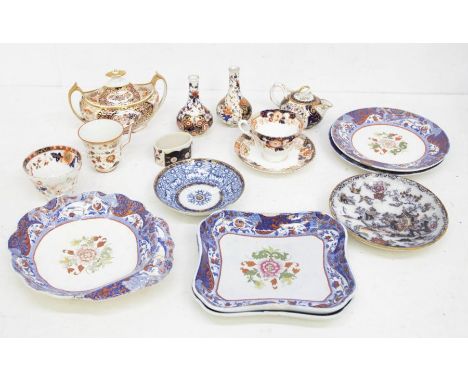 A collection of 19th Century ceramics to include: Spode Imari pattern 2701 sugar basin and cover; a Stephenson &amp; Hancock 