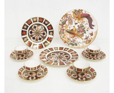 A small collection of 20th century Royal Crown Derby china, including: 2 dessert plates Old Imari pattern 1128, 4 cups and sa