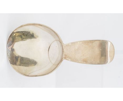 A George III Provincial silver large plain caddy spoon hallmarked by George Murray, Newcastle, 1809, approx 29.5 grams, 11cm 
