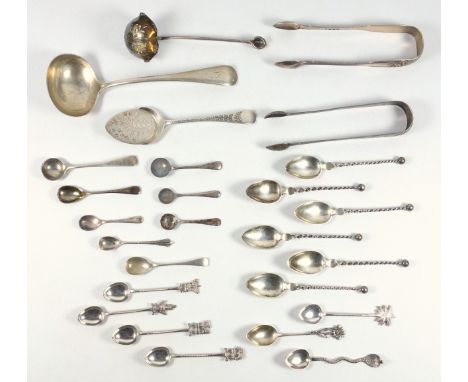Pair of George III silver Bright-cut sugar tongs, by T.S., London 1798, pair of William IV Fiddle Thread and Shell tongs, by 