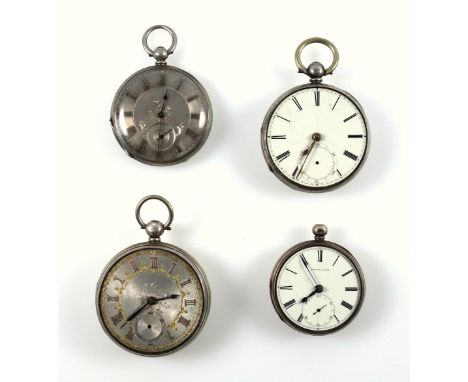 Victorian pocket watch with an engine turned silvered dial, seconds dial and gilt Roman numerals enclosing a keywind movement