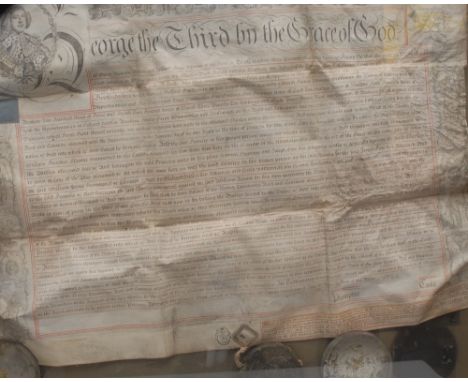 An indenture, with seal, George III, 1762, being a judgement by Sir Charles Pratt Chief Jusdtice of the Common pleas in a dis
