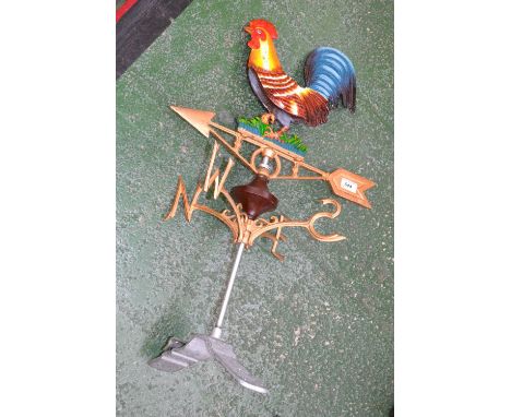 A cast cockerel weather vane