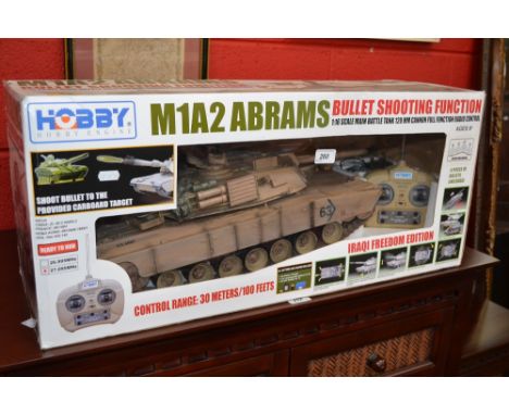 A Hobby Engine radio controlled M1A2 Abrahams tank 1;16th scale, 27.09 Mhz, boxed