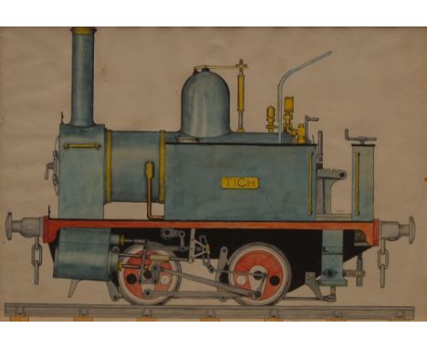 English School (19th century)
Railway Locomotive, a O-4-0 Works Engine
watercolour, 25cm x 36cm