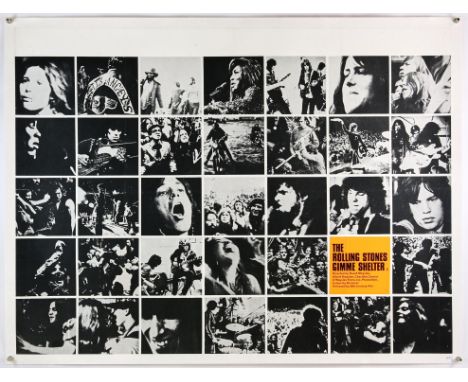 The Rolling Stones Gimme Shelter (1970) British Quad film poster, linen backed, 30 x 40 inches. 