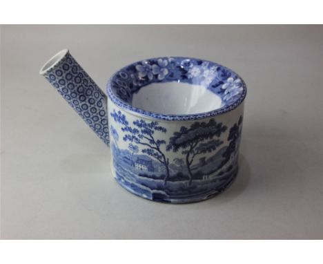 A Spode blue and white porcelain spitoon with transfer printed decoration 