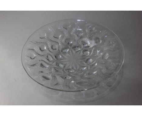 A René Lalique clear glass 'Bulbes' coupe dish, stencilled R. LALIQUE FRANCE, 25.5cm diameter