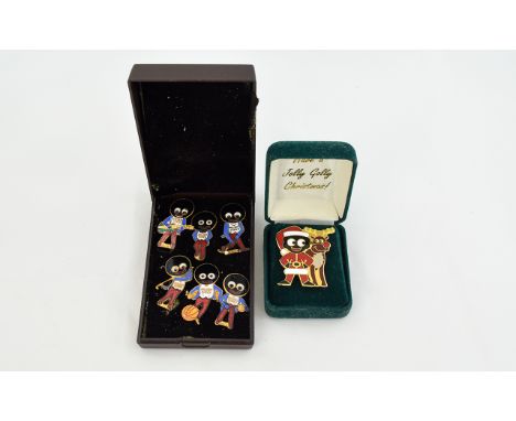 Robertsons Golden Shred Mascot Brooches 1985 Special Edition Collection Of Six Brooches And Christmas Edition Boxed Brooch Se