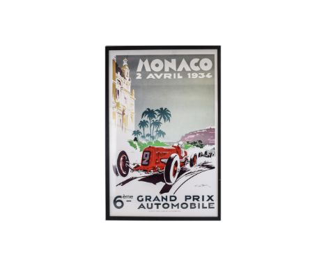 Formula I World Championship Advertising Poster, The Poster Was Produced By The Automobile Club - De Monaco In 1985. It Is a 
