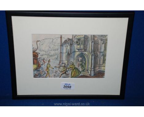 An Edward Bawden Lithograph from Travellers Verse "The Greeting"