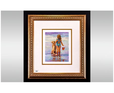 Lucelle Raad Ltd and Numbered Pencil Signed by the Artist Offset Colour Lithograph. Titled ' Golden Girl II '. Num.838-950. M