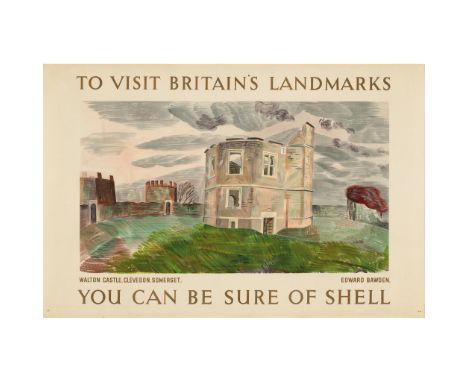 Edward Bawden (1903-1989) Walton Castle, Somerset lithographic poster, 1936, condition A; not backed (Dimensions: 76cm x 114c