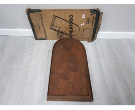 CORINTHIAN BAGATELLE BOARD IN ORIGINAL BOX WITH MARBLES