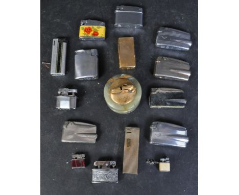 An assortment of retro vintage 20th century pocket cigarettes lighters to include Colibri of London, Sarome, Ronsons lighters