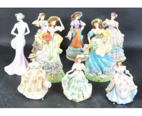 A collection of vintage 20th century Regency Fine Arts limited edition porcelain figures / statuettes to include "Victorian C