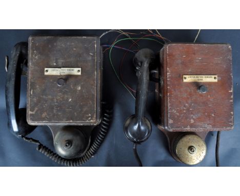 A pair of Signal Box Telephones, used for communicating with other signal boxes. One made by Ericsson Telephone Limited, part