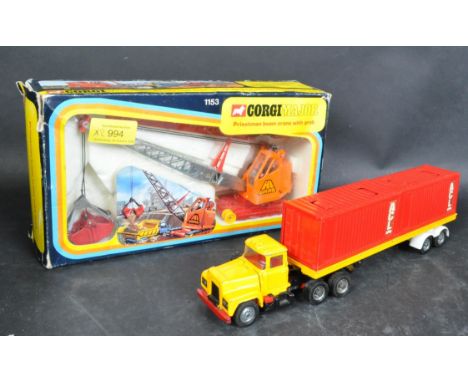 Two vintage 20th century Corgi Major toys die cast models to include boxed 1128 Priestman 'Cub' Shovel, together with unboxed