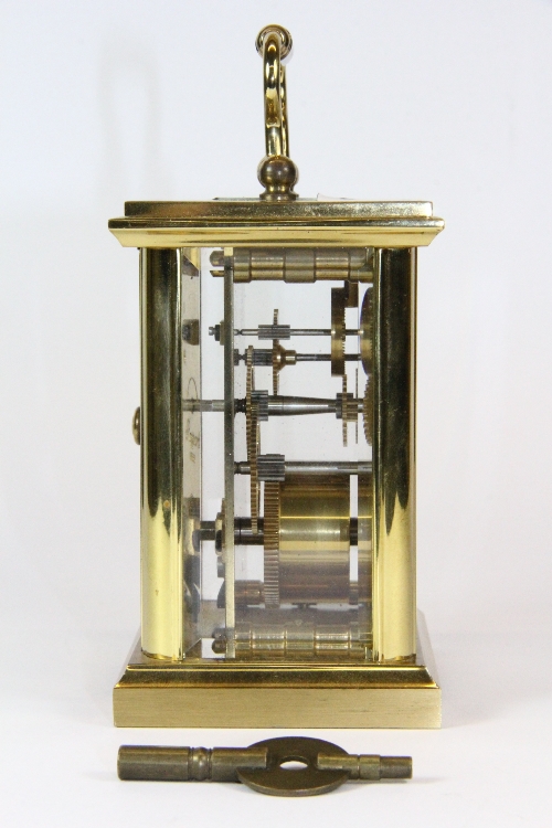 A Rapport London gilt brass carriage clock, H 14cm