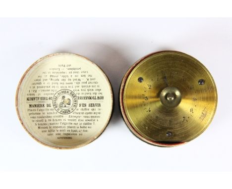 An unusual 19th century body wind alarm clock in original box by Revell - Redier Brevete, Paris, Dia 6.5cm