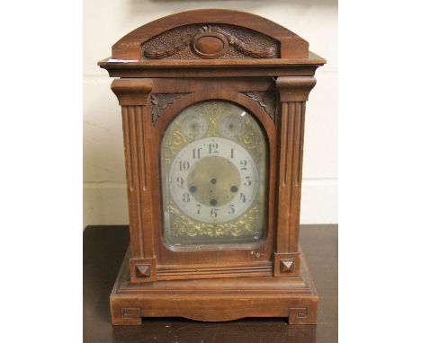 19thC chiming mahogany bracket clock (45cm)