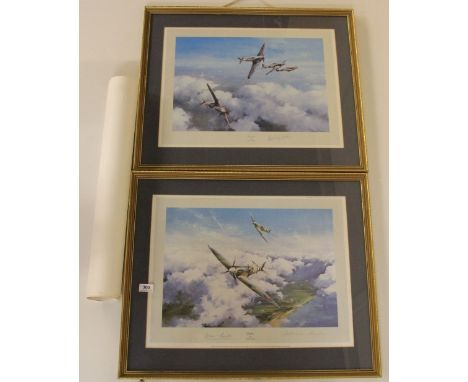 Robert Taylor, British, first edition print "Spitfire" signed by Douglas Bader and Air Vice Marshall Johnny Johnson with a fu